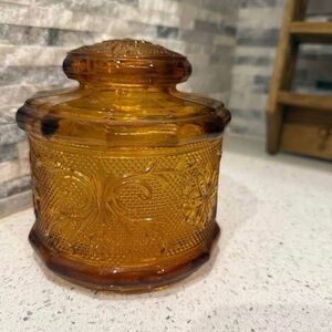 Amber Glass Jar with Lid